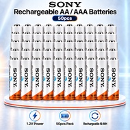 [ SONY ] AA / AAA 1.2V Rechargeable Ni-MH Battery | 50pcs Per Pack | Reusable Battery