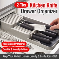 2 Tiers Kitchen Knife Drawer Organizer Neat and Tidy