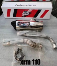 【Local Ship】Apido Pipe XRM 125 / XRM 110 Carb / Raider150 Carb / RS125carb Exhaust Pipe 1Set (chrome