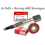 (Hemat) Paket 4 Produk As Pully Genio KOJ + Lahar 6204 + Bearing 6002 Kuningan + Bering Puly Belakan