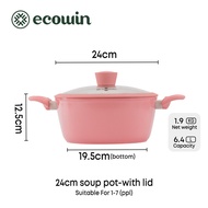 Ecowin Cookware Peach Series Pink Ceramic Rock Non-stick Pan Stock Pot Periuk Sup KualiSuitable for 