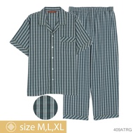 Josilins ชุดนอน ผู้ชาย ชุดอยู่บ้าน เสื้อแขนสั้น กางเกงขายาว  ลิขสิทธิ์แท้ Anker Stubert ผ้าวูเว่น ใส