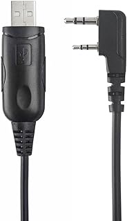 Radioddity PC002 USB Programming Cable, 2-Pin K Plug, Plug and Play, Compatible with Windows 7, 8, 9