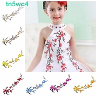 TN5WC4 Plum Blossom Applique, Flower Shaped Self-adhesive Cloth Patches, Apparel Exquisite DIY Iron 