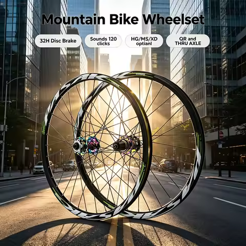 Pasak Mtb Wheelset 24 Inch Kids Bicycle Teenager Bike Wheels Sounds 120 Clicks 32 Holes 6-bolts Disc
