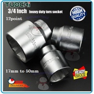 HIGH QUALITY  SOCKET 3/4" 1'' 12PT 17-65MM CHROME TORX NUT DRIVER OPENER BUKA NAT TAYAR KERETA LORI 