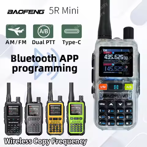 Baofeng UV-5R Mini Walkie Talkie Bluetooth Programming Frequency Dual PTT Type-C Multi Band Long Ran