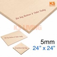 (2ft x 2ft) 5mm Plywood Timber Panel Wood Board Sheet Ply Wood 2’x 2’x5mm