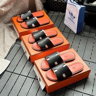 HM Men's Oran VIP Sandals with black straps and orange sole Selipar Lelaki Sandal Lelaki Men Sandal