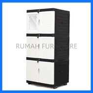 LEMARI PLASTIK 3 SUSUN DAN 4 SUSUN KUNCI KACA AQUOSE DIVA KARAKTER