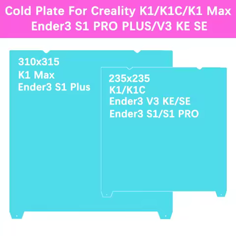 310x315mm Cold Plate For Creality K1 Max Build Plate 235x235mm Sheet For K1/K1C Hotbed K1 SE/Ender3 