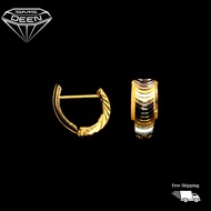 SMS DEEN Clip Earrings, ±2.6GM - Gold 916 Emas - Subang Katup (Info: ±1.2x0.6CM - 2.59GM)