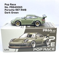 Pop Race No. PR640063 Porsche 997 RWB-Dark Green Pop Race 1/64 Diecast Car