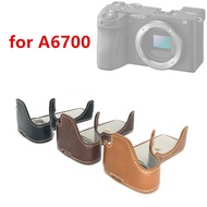 Artificial Leather Camera Leather Case Half Case Base Protective Case Camera Bag Suitable for Sony S