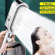 High Pressure Shower Head Water Saving 3 Modes Shower Heads Adjustable One-Key Stop Water Massage Sprayer Bathroom Accessories
