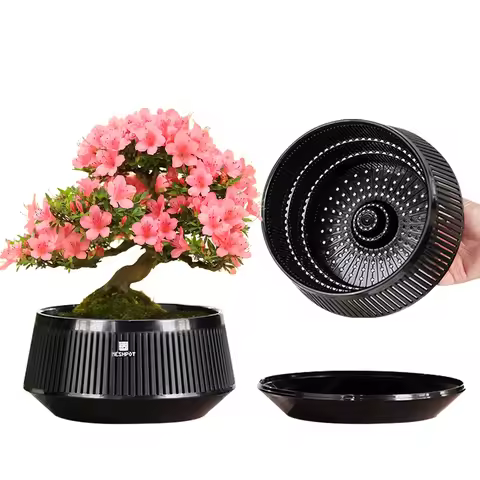 Meshpot Bonsai Pots with Drainage Tray and Excellent Airflow Plastic Bonsai Tree Pot with Air-Prunin