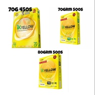 IK YELLOW A4 Paper 70grm 450 Sheets/500 Sheets & 80grm 500 Sheets READY STOCK