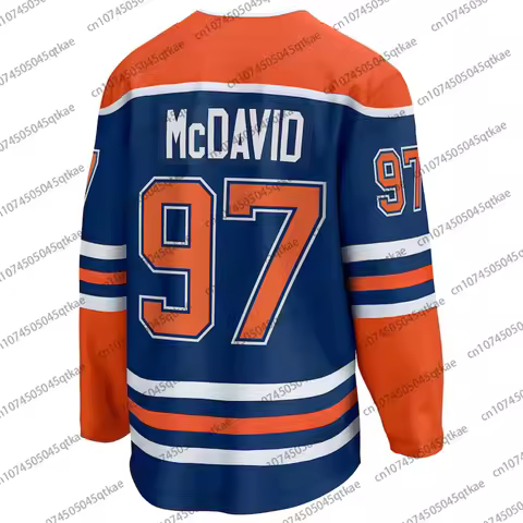 2025 Connor McDavid 97 Edmonton Oilers Stanley Cup Final Home Jersey Long Sleeve Jersey Ice Hockey O