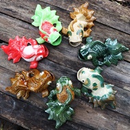 Ancient Large Ceramic Arowana/Shrimp Wall Hanging - Planting Plants - Small Landscape Decoration - G