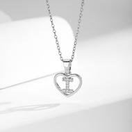 Hyl Jewelry 573N Kalung Titanium Wanita Huruf  Karat Emas Silver Asli Panjang Muda Dan Anti Luntur