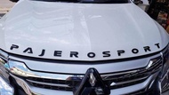 Mitsubishi Pajero Allnew  โลโก้ตัวอักษรติดฝากระโปรงสีดำ Pajero Sportใส่ได้ทุกรุ่น logo Pajeroโลโก้ปา