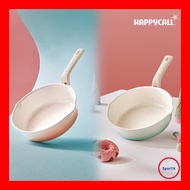 HAPPYCALL Flex Pan Blanc IH Wide 22cm Pan Wok Pot (Pink/Mint)