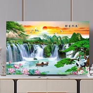 Chinese Landscape Landscape New Style Upgraded TV Dust Cover Printed TV CoverDust TV Cover Computer Cloth Home Decoration Dustproof tv screen protector curved  television  murah LED Elastic /32 37 43 45 55 60 65 75inch monitor