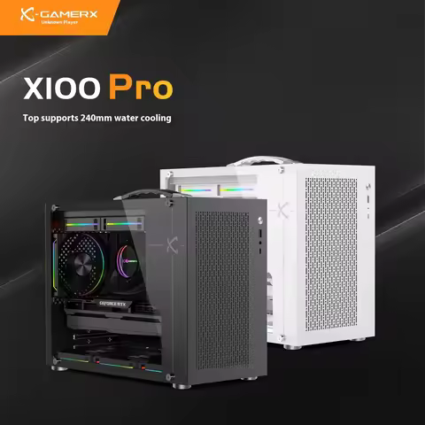 X-Gamerx X100 Pro M-ATX PC Case Transparent Side 240 Water-Cooled TYPE-C ATX SFX Power Supply MINI P