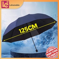 125cm Large Manual Umbrella | Payung Manual Besar 125cm - UV Protection, Wind & Rain Resistant Payun