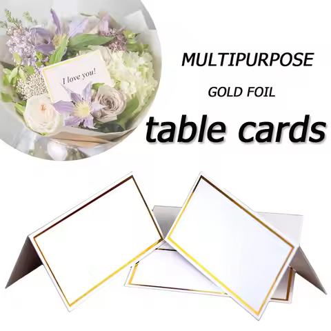50/100pcs Gold Foil Table Card Wedding Name Guest Card, Seat Name Card Bouquet Gift Cardboard Cards 