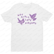 Baju T-Shirt Gadis Cantik Suka Burung Merpati Baju Burung Merpati Lucu Wanita Peminat Burung Merpati