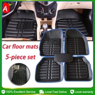 5pcs Universal Pu Leather Car Auto Floor Mats Floor Liner Deep Mat Car Floor Mat