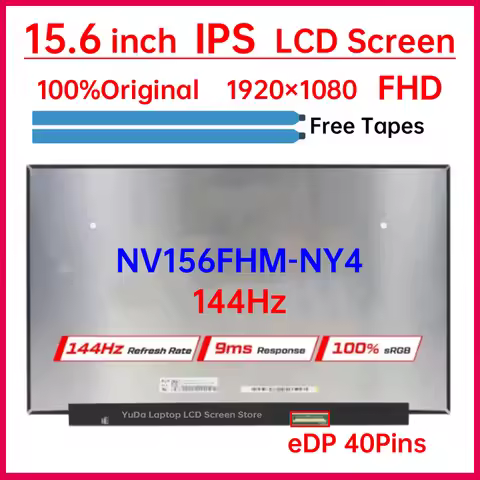 15.6" 144Hz LCD Screen NV156FHM NY4 NV156FHM-NY4 For Lenovo Legion 5-15ARH05H 5-15IMH05H 5P-15 S7-15