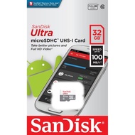 Sandisk SD Card 32G 64G Micro Ultra Lite Speed 100MB , 32GB ,C10 เมมกล้องวงจรปิดเมมโทรศัพท์เมมกล้องหน้ารถเมมโมรี่การ์ด เมมการ์ด 32GB/64GB เมมการ์ด
