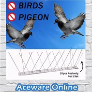 33CM BIRD SPIKES STAINLESS STEEL ANIMAL REPELLER CHASE BIRDS REPELLENT DEVICE DASHBOARD ROOFTOP STOP