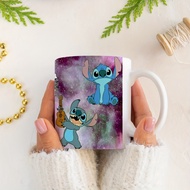 1pc, 11oz Printed Disney Pattern Ceramic Mug, Portable Wide Mouth Coffee Cup, Water Cup, Suitable Gi