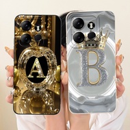 For Tecno Spark Go 2023 Case BF7n Fashion Initial Letters Soft Silicone Shockproof Cover For Tecno P