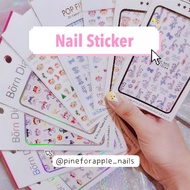 [READYSTOCK] Nail sticker LV Logo butterfly alphabet black white gold