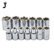 JK 1pc 1/4 Socket Wrench Head Sleeve Hand Tools Auto Repair Removal Tool 4-14 mm