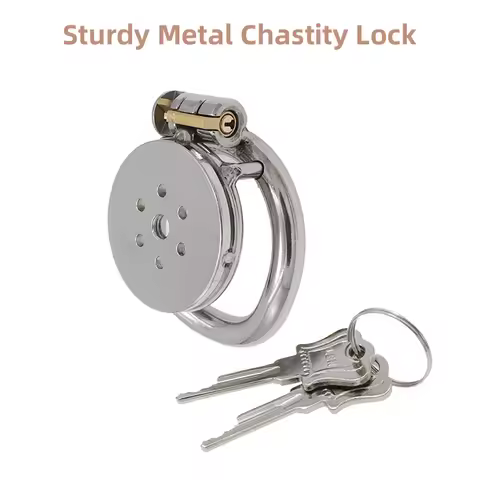 Flat circular hole chastity lock cage for men alternative restraint and sexual tools for outdoor wea