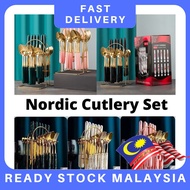 [READY STOCK] Nordic Cutlery Viral Sudu Kayangan Sudu Hotel Cutleries Dinnerware Set Sudu NORDIC Spo