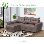 SMASIS REINA 3 Seater Sofa Set / 6 Seater /123 Seater Sofa Set Fabric Sofa Upholstery (Brown)