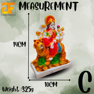 Divine Goddess Durgai Amman on Tiger Polyresin Statue for Home Temple and Spiritual Décor
