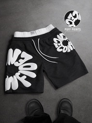 MenS Oversized Streetwear Shorts 3D Puff Print Letter Graphic Polyester Gray Multi Color Casual Shor