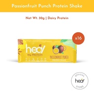 Heal Passionfruit Punch Protein Shake Powder - Dairy Whey Protein (16 sachets) HALAL -  Meal Replacement, Whey Protein