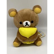 日本正版 拉拉熊 懶懶熊 懶熊 抱枕 手機座 2003 黃抱枕 窗簾扣
