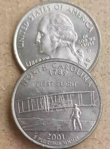 24.3mm NC State NO: 3 , 100% Real Genuine Comemorative Coin,Original Collection