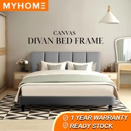 NETHOME:  HANDLEY Canvas Divan Bed Frame / Katil Queen / Bed Frame Queen/ King Size/ Single Size (Matttress Not Included)
