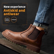 Ready stock waterproof safety boots protective shoes high-top men's safety shoes safety shoes work shoes steel toe men's casual boots anti-puncture safety shoes Kevlar anti-puncture