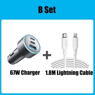 ที่ชาร์จแบตในรถ Anker USB-C ที่ชาร์จความเร็วสูงขนาดกะทัดรัด3พอร์ต67วัตต์มี535อะแดปเตอร์รถยนต์พร้อม3.